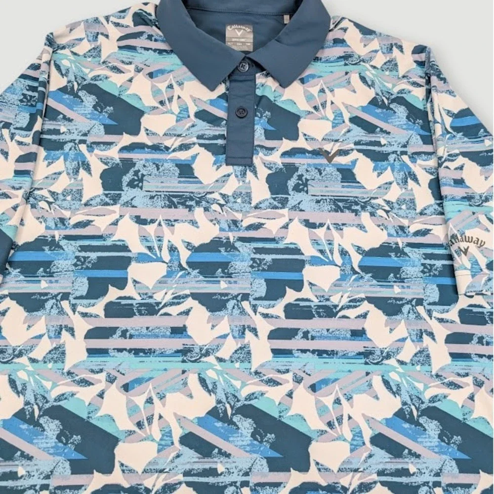 Callaway Opti-Dri Structured Floral Print Polo Mens XLT Tall Performance Golf - Picture 7 of 11